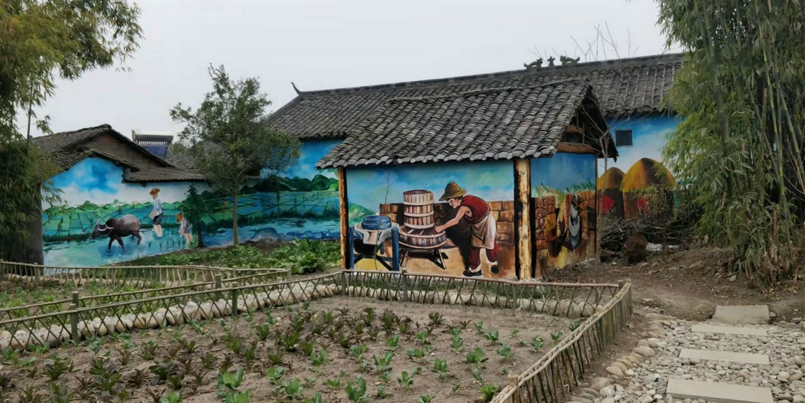 十堰郧县郧西文化墙彩绘手绘外墙绘画团队-美佳彩绘